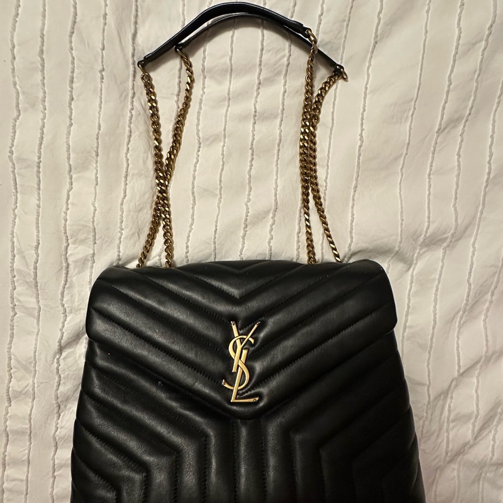 YSL  Black Quilted Leather Shoulder Bag